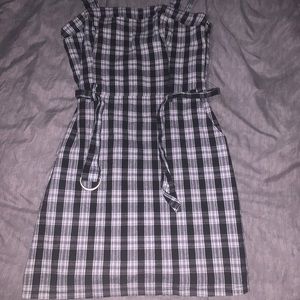 Hollister plaid black and white dress
